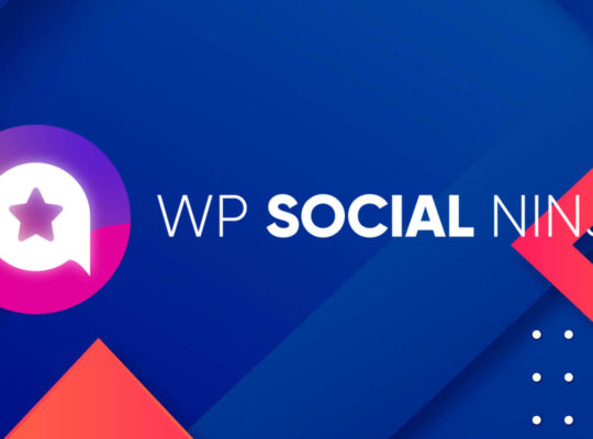 WP Social Ninja logo with icons representing social feeds, reviews, and chat widget