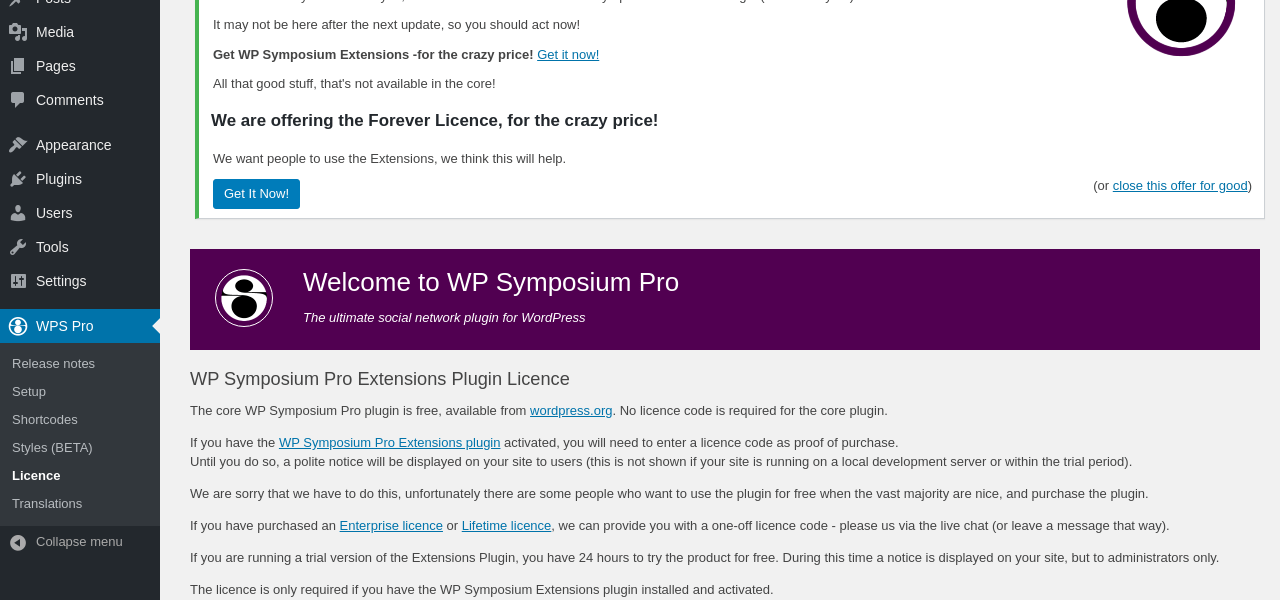 WP Symposium logo showcasing online community features like forums, messaging, and member profiles."