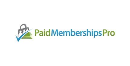 Paid Memberships Pro plugin logo with membership access and subscription management icons.