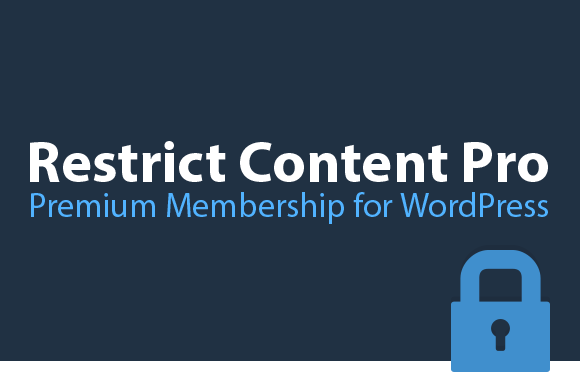 Restrict Content Pro plugin logo with membership access and content protection icons.