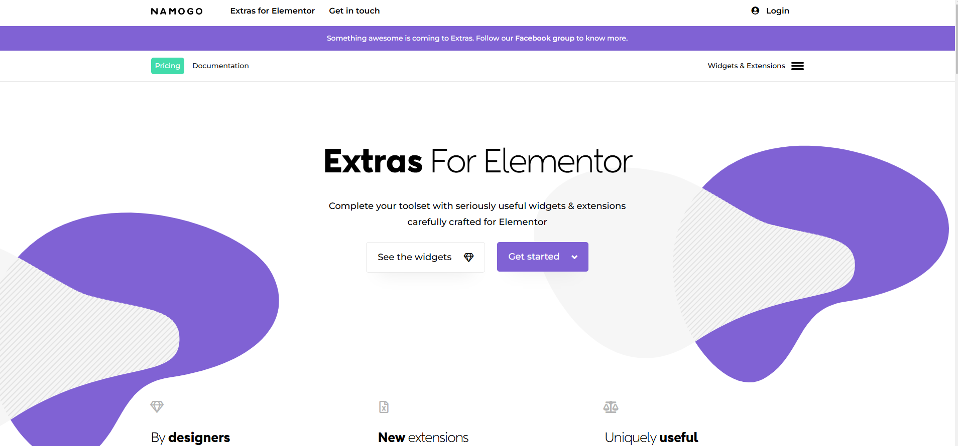 Elementor Extras widgets and features for enhanced web design.