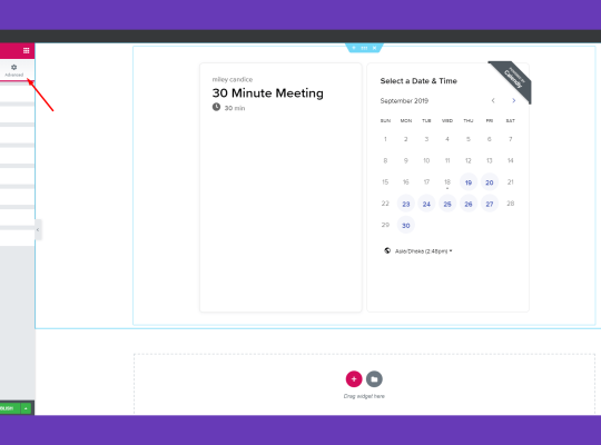Calendly integration widget in Elementor with Happy Addons for easy scheduling